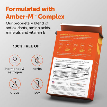Amberen Menopause Supplements for Women, 120 Capsules, Clinically Shown to Help Support Hormone Balance, Multi-Symptom Relief from Hot Flashes, Night Sweats, Mood Swings & Low Energy